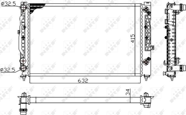 Радиатор охлаждения двигателя NRF Economy Class для Audi A6 II (C5) 1997-2005. Артикул 529504A