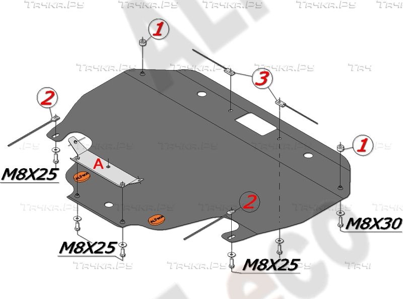 Защита алюминиевая Alfeco для картера Subaru Outback IV 2009-2014. Артикул ALF.22.05 AL4