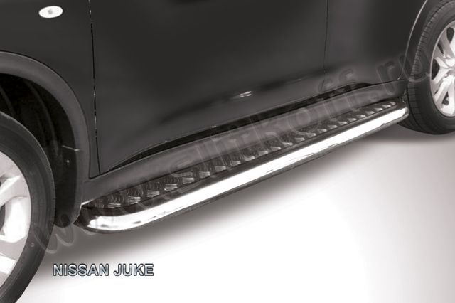Пороги Slitkoff d42 с листом усиленная для Nissan Juke 4WD 2010-2019. Артикул NJ4WD-011
