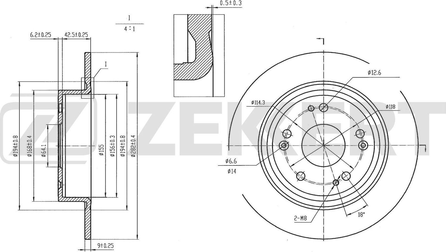 Тормозной диск Zekkert. Артикул BS-6870