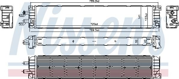 Радиатор охлаждения двигателя Nissens передний нижний для Audi A4 V (B9) 2015-2026. Артикул 606401