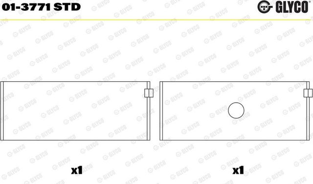 Вкладыши шатунные Glyco для PUCH G-modell W461 1991-1997. Артикул 01-3771 STD