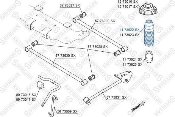 Пыльник амортизатора (стойки) Stellox. Артикул 11-73022-SX