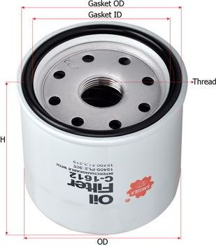 Масляный фильтр Sakura. Артикул C-1612