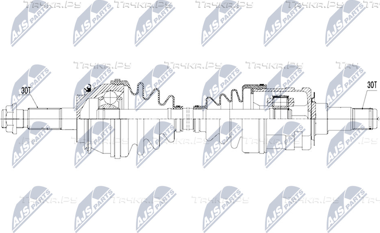 Полуось (привод в сборе, приводной вал) NTY. Артикул NPW-TY-081