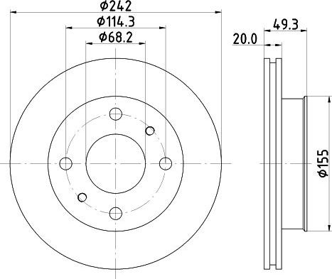 Тормозной диск Mintex передний для Nissan Primera P10 1990-1996. Артикул MDC583