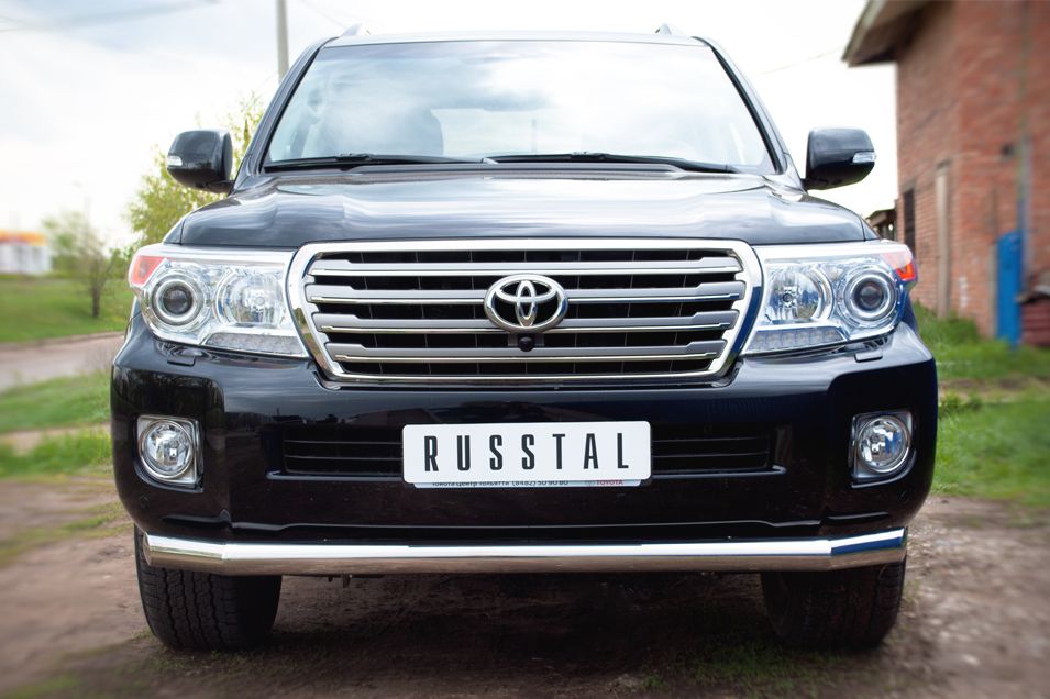 Защита RusStal переднего бампера 76L (секции-длинн.) для Toyota Land Cruiser 200 2012-2015. Артикул TLCZ-000511
