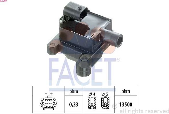 Катушка зажигания Facet Made in Italy - OE Equivalent для Alfa Romeo 156 I 1997-2006. Артикул 9.6297