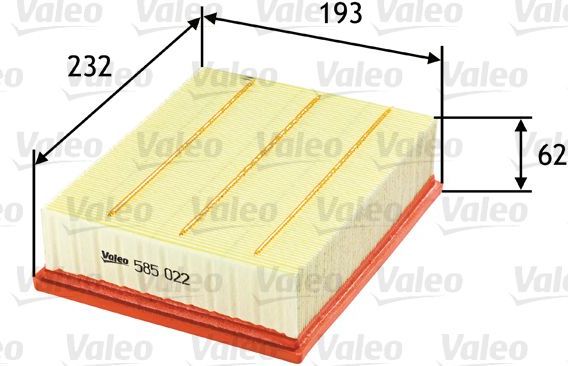 Воздушный фильтр Valeo. Артикул 585022