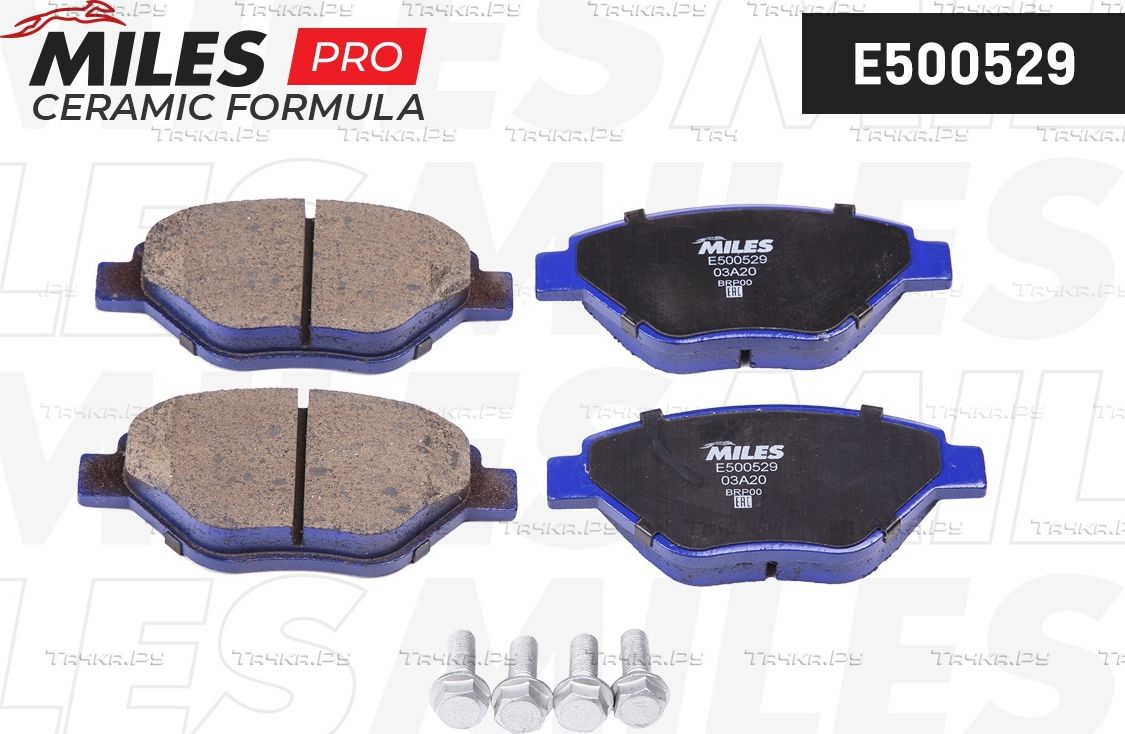 Тормозные колодки Miles (Керамика) передние для Renault Megane II 2002-2009. Артикул E500529