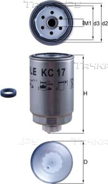 Топливный фильтр Mahle для Fiat Strada 1999-2006. Артикул KC 17D