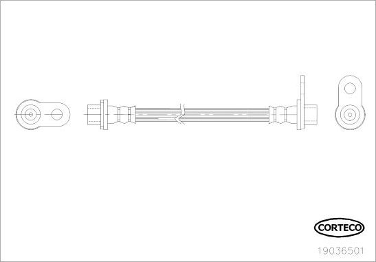 Тормозной шланг Corteco задний правый для Citroen C-Crosser 2007-2013. Артикул 19036501