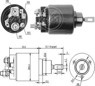 Втягивающее реле стартера Era. Артикул ZM571
