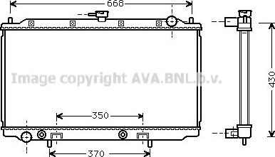 Радиатор охлаждения двигателя AVA для Nissan Primera P11 1996-2002. Артикул DN2196