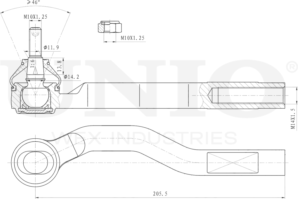 Наконечник рулевой тяги (Unio). Артикул SSP-10167