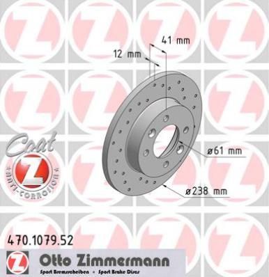 Тормозной диск Zimmermann SPORT Z. Артикул 470.1079.52