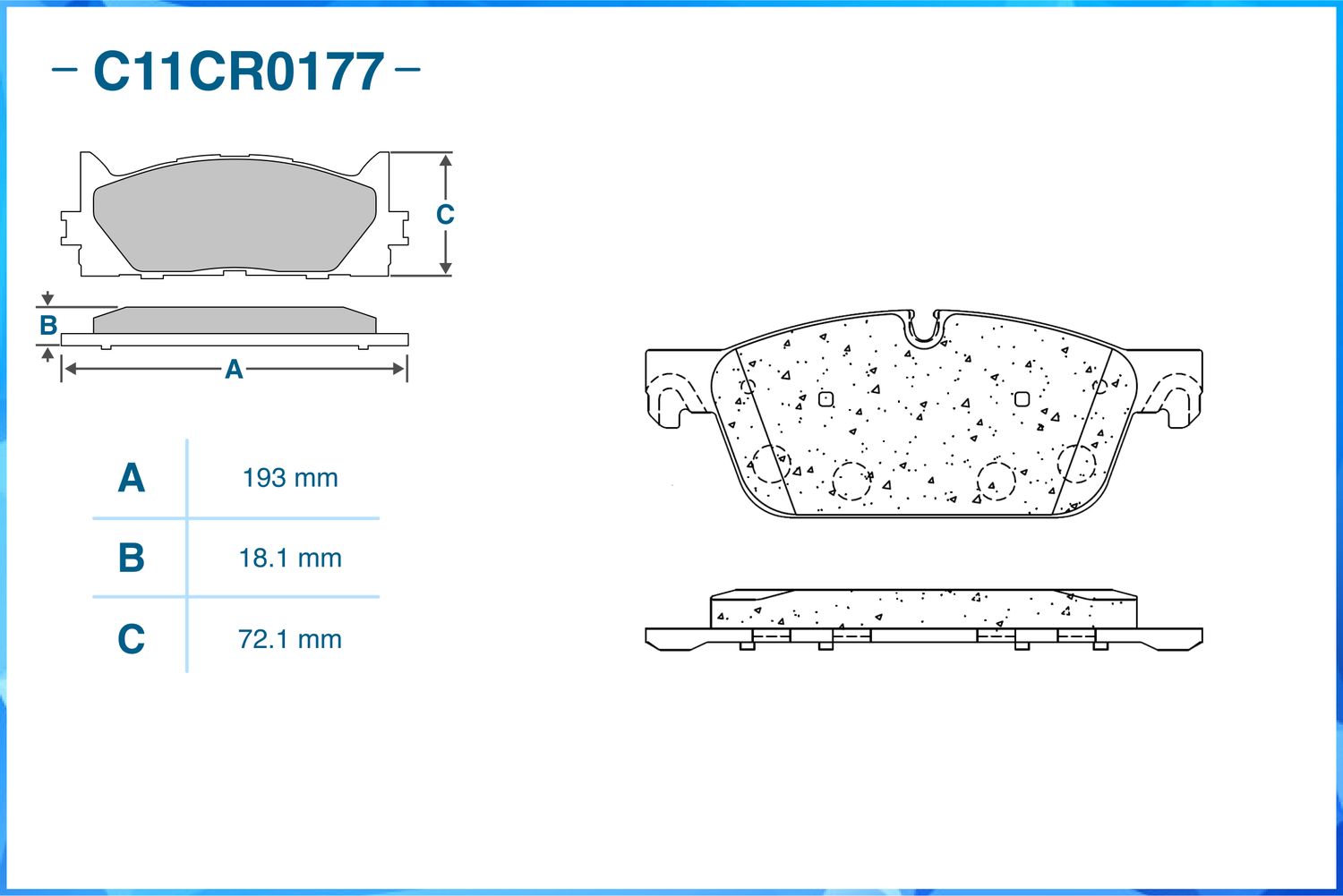 Колодки тормозные передние (Low Metallic) (Cworks). Артикул C11CR0177