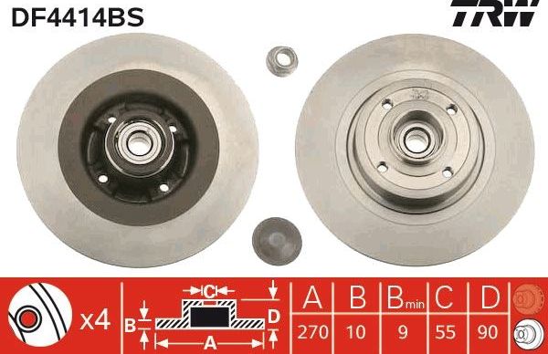 Тормозной диск TRW. Артикул DF4414BS