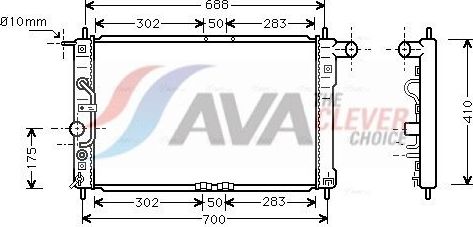 Радиатор охлаждения двигателя AVA ** CLEVER FIT **. Артикул DWA2015