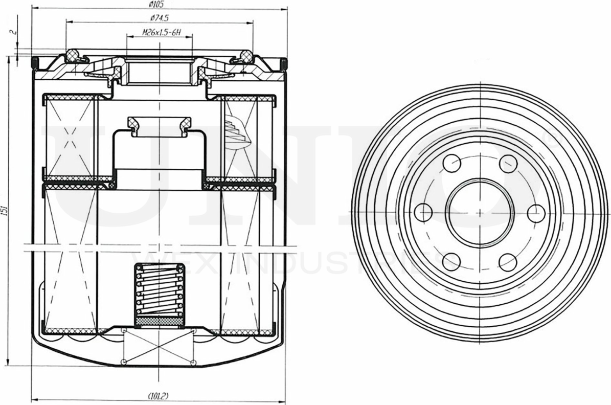 Фильтр масляный (Unio). Артикул FLT-20058