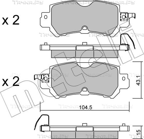 Тормозные колодки Metelli задние для Mazda CX-3 I 2015-2026. Артикул 22-0970-0
