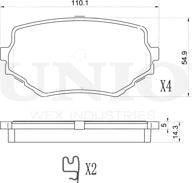 Колодки тормозные дисковые, комплект (Unio). Артикул BRP-20376
