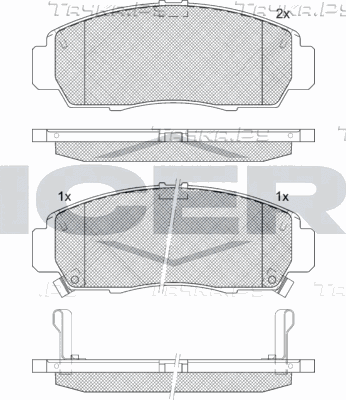 Тормозные колодки Icer передние для Honda Civic VIII 2005-2012. Артикул 181543-203