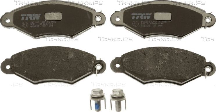 Тормозные колодки TRW COTEC передние для Renault Kangoo I 1997-2010. Артикул GDB1321