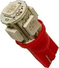 LEDO Лампа светодиодная W5W 12V 5SMD крас Ledo. Артикул 12966s5n1r