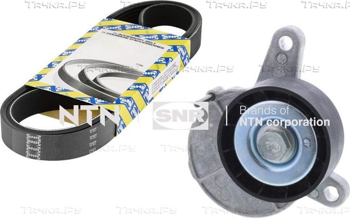 Приводной ремень поликлиновой с роликами (комплект) NTN / SNR для Volkswagen Passat B8 2014-2026. Артикул KA857.51