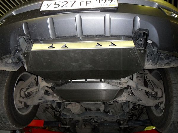 Защита алюминиевая АВС-Дизайн для радиатора, двигателя Kia Mohave 2008-2020. Артикул 11.17ABC