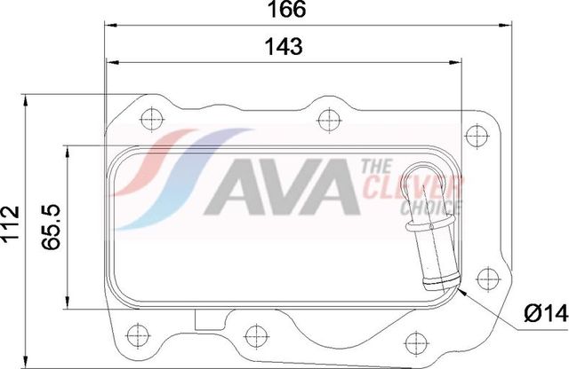 Радиатор масляный (маслоохладитель) для двигателя AVA (алюминий) для Jaguar XE I 2015-2026. Артикул AU3367
