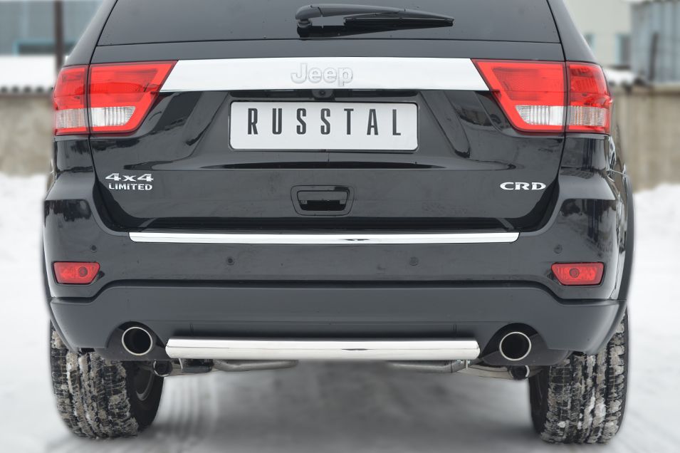 Защита RusStal заднего бампера d63 (дуга) для Jeep Grand Cherokee WK2 2012-2014. Артикул JGZ-001199