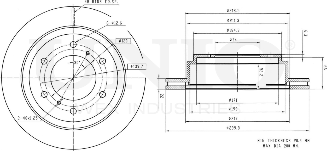 Диск тормозной (Unio). Артикул BRD-20177