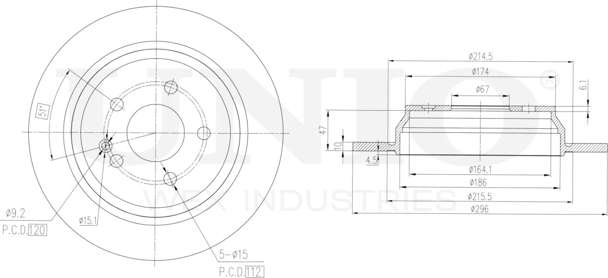 Диск тормозной (Unio). Артикул BRD-20167