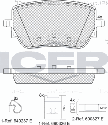 Тормозные колодки Icer. Артикул 182352