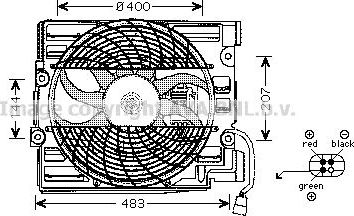 Вентилятор радиатора двигателя AVA для BMW 5 IV (E39) 1995-2004. Артикул BW7510