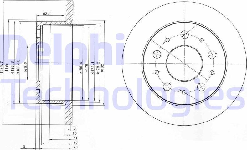 Тормозной диск Delphi. Артикул BG3923