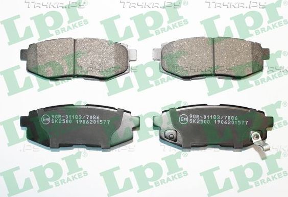 Тормозные колодки LPR задние для Subaru Tribeca I 2005-2014. Артикул 05P1577