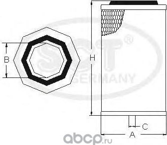 Воздушный фильтр SCT-Germany. Артикул SB 971