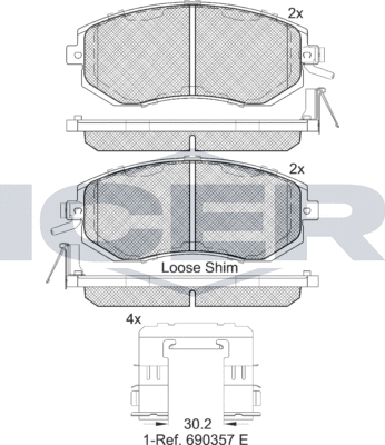Тормозные колодки Icer. Артикул 182199