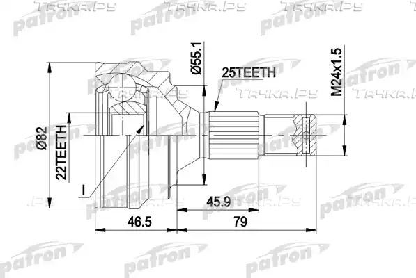 Шрус наружный (граната) Patron. Артикул PCV1015