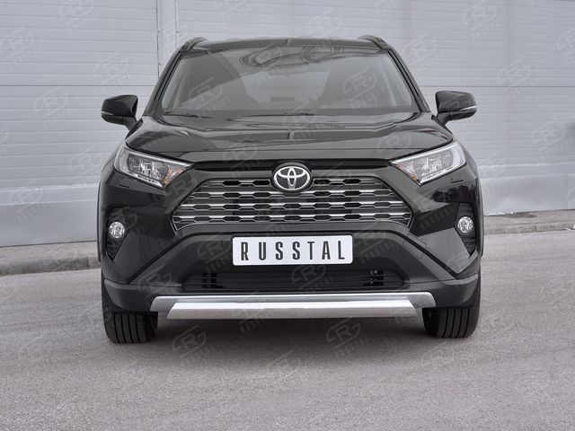 Защита RusStal переднего бампера d75х42 (дуга) для Toyota RAV4 V 2019-2026. Артикул TR4Z-003358
