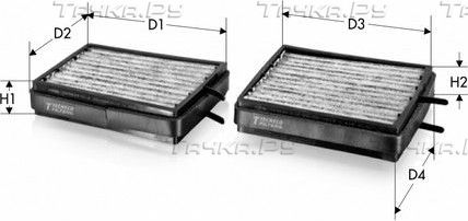 Салонный фильтр  Tecneco Filters. Артикул CK9825C-2