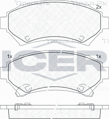 Тормозные колодки Icer передние для Chevrolet Impala VIII 1999-2005. Артикул 141182
