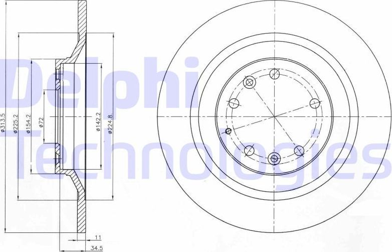 Тормозной диск Delphi. Артикул BG4318
