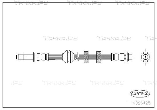 Тормозной шланг Corteco передний для Ford Cougar 1998-2001. Артикул 19026425
