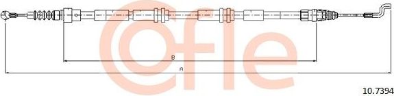 Трос ручника (тросик ручного тормоза) Cofle. Артикул 92.10.7394