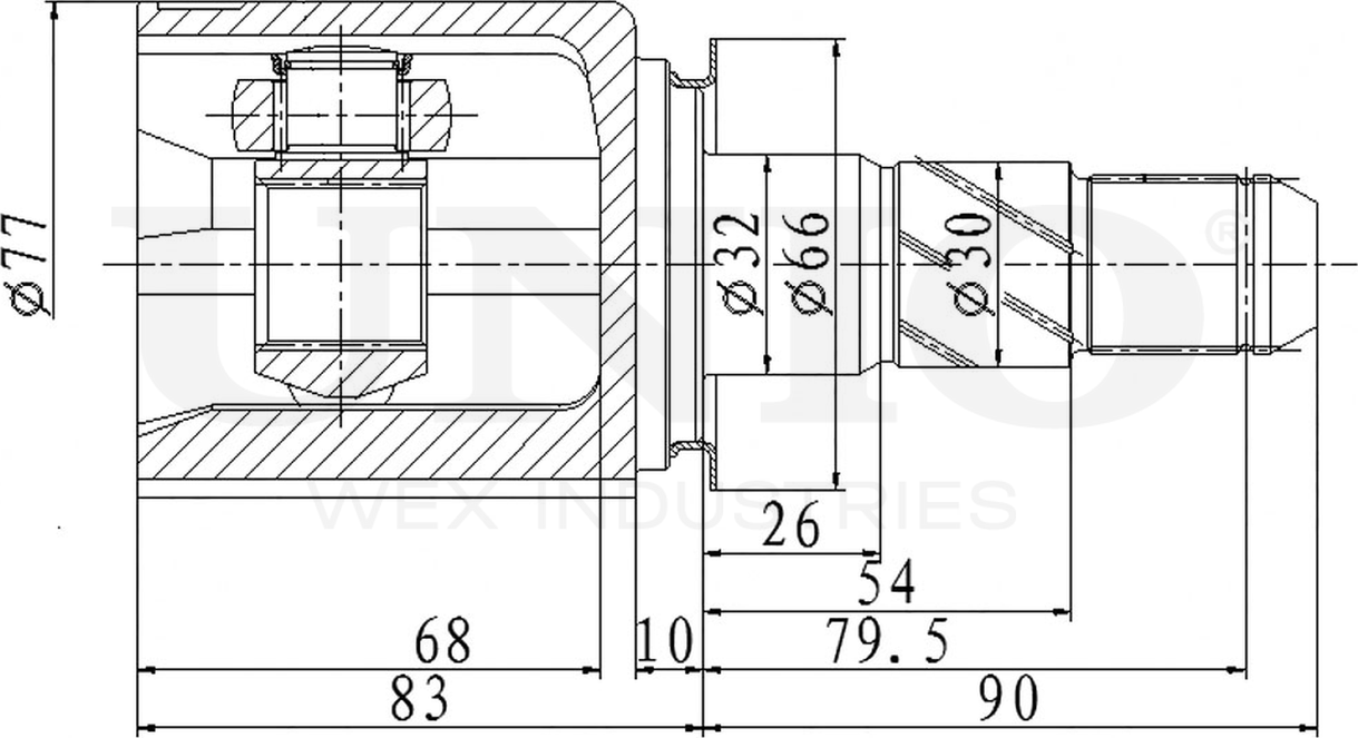 ШРУС внутренний (Unio). Артикул CVJ-30178