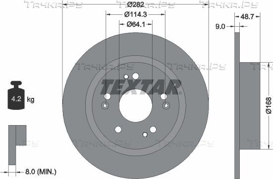 Тормозной диск Textar Pro. Артикул 92301603
